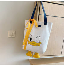 Donald Duck Handbag canvas shoulder bag 2022 new yellow duck handbag female bag large capacity shoulder bag female 2024 - buy cheap