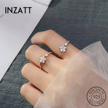 INZATT-anillo ajustable de Plata de Ley 925 con flor de circonita para mujer, joyería fina de boda, accesorios bonitos, regalo de plantas 2024 - compra barato