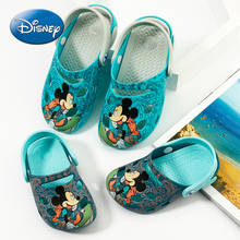 Original disney mickey mouse bebê silicone buraco sapatos meninos sandálias de verão e chinelos sandálias 2024 - compre barato