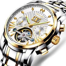 Poedagar oficial dos homens relógios de topo marca de luxo automático mecânico relógio de negócios relógio de ouro masculino reloj mecânico de hombres 2024 - compre barato