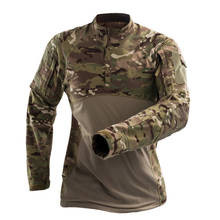 Военная Мужская камуфляжная тактическая футболка с длинным рукавом, брендовая хлопковая дышащая рубашка с боевой лягушкой, мужские тренировочные рубашки, S-3XL 2024 - купить недорого