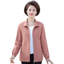 2022 New Women's Jacket Middle-Aged Mothers Outerwear Spring Autumn Coat Short Casual  Zipper Thin Outerwear Female Top  5XL 2024 - buy cheap