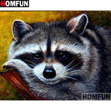 HOMFUN Full Square/Round Drill 5D DIY Diamond Painting "Animal raccoon" 3D Embroidery Cross Stitch 5D Home Decor Gift A26971 2024 - buy cheap