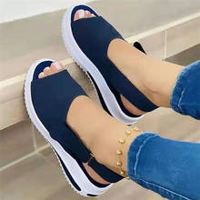 Women Summer Casual Sandals Wedges Sandals Ankle Buckle Open Toe Fish Mouth Platform Swing Fashion Femine Slipper Wedges Shoes 2024 - buy cheap