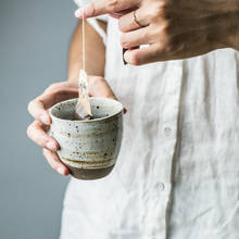 Copo de água de cerâmica retrô., copo de chá estilo japonês de 150ml para casa, conjunto de vinho para chá e leite. xícara de café 2024 - compre barato