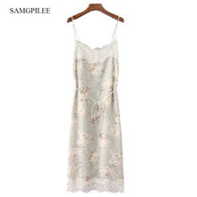 Fashion Sexy Women Sleeveless Backelss Summer Dress 2020 Gray Casual Dress Spaghetti Strap Dresses Lace midi Sundress 2024 - buy cheap