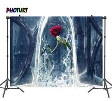 PHOTURT Red Rose Flower Photography Backdrop Girls Birthday Background Beauty and the Beast Vinyl Polyester Photo Studios Props 2024 - buy cheap