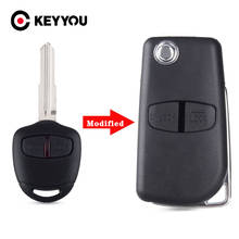 KEYYOU-carcasa de llave remota modificada para Mitsubishi, carcasa para ASX, GRANDIS, Outlander, LANCER 2/3, Buttoons, hoja derecha e izquierda, 20x 2024 - compra barato