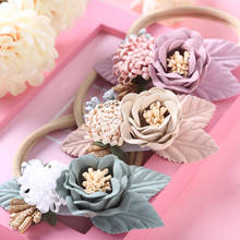 Diademas florales para bebés y niñas, turbante de nailon con flores artificiales, tocado para recién nacidos, lote de 18 Uds. 2024 - compra barato