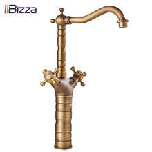 Vidric Antique Faucet Copper Double Handle Swivel Spout Kitchen Mixer Faucets Solid Brass Basin Mixer Taps Hot and Cold Crane H1 2024 - buy cheap