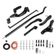 Durável motocicleta de alumínio preto para a frente controles kit completo pegs alavancas ligações para harley dyna baixo piloto fxd fxdl/b 2024 - compre barato