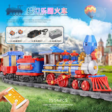 12004 MOC electric remote control dream train theme park series assembled building block toy model Christmas gift 2024 - buy cheap