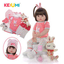 Keiumi-boneca de desenho animado, boneca étnica reborn, bebê 60 cm, vinil, silicone, realista, infantil 2024 - compre barato