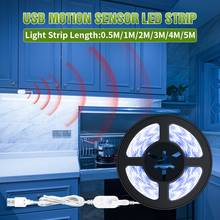 Tira de luces LED con Sensor de movimiento PIR, cinta Flexible de diodo, con batería regulable, inteligente, 5M, USB, 5V 2024 - compra barato