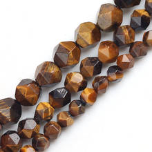 15"6/8/10mm Natural Faceted Tiger Eye Stone Spacers Loose Smooth Beads DIY Charms Bracelet for Making Jewelry Accessories 2024 - buy cheap