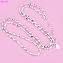 Ｂocai S925 Sterling Silver Necklace For Women 2020 New Fashion Thai Silver Bead Chain Necklace Bare Chain Clavicle Chain 2024 - buy cheap