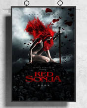 L489 vermelho sonja filme clássico tecido de seda cartaz arte decoração pintura interior presente 2024 - compre barato