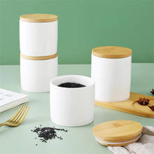 Creative Ceramic Storage Jar Wood Lid Storage Bottle Jar Kitchen Food Coffee Tea Candies Pot Seasoning Sealed Desktop Decoration 2024 - buy cheap