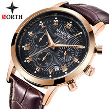 Мужские наручные часы NORTH, роскошные брендовые военные водонепроницаемые кварцевые часы с хронографом для мужчин, спортивные часы для свиданий, мужские часы Relogio Masculino 2024 - купить недорого