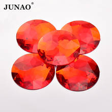 JUNAO 5pcs 52mm Big Size Sew On Red Rhinestones Appliques Flatback Large Round Acrylic Strass Needlework Crystals Stone for DIY 2024 - buy cheap