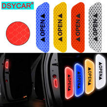 DSYCAR 4Pcs/Set Car Door Safety Reflective Tape Open Sign Stickers Alert Decals Night Self-adhesive Warning Mark 2024 - buy cheap