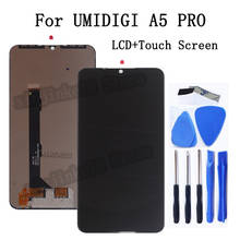 Tela original de 6.3 "para umi umidigi a5 pro, display lcd, touch screen, digitalizador, acessórios para umi a5 pro, tela, peças de telefone 2024 - compre barato
