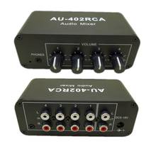 Selector de señal de distribuidor variado de Audio estéreo, 4 entradas, 2 salidas, 12V, RCA, controles de volumen, amplificador para AU-402RCA 2024 - compra barato