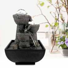 LED Illuminated Tabletop Waterfall Flowing Water Fountains with Ball for Home Office Feng Shui Decoration Desktop Fountain 2024 - buy cheap