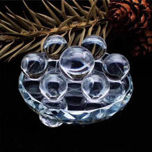 Натуральный драгоценный камень прозрачный кварцевый шар чистый корпус кварц семь звезд орнамент кристалл 2024 - купить недорого