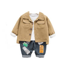 Spring Autumn Cotton Children Clothes Baby Boys Shirts Jacket Denim Pants 3Pcs/sets Out Kids Fashion Toddler Clothing Tracksuits 2024 - buy cheap
