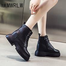 XMWRLW Women's Boots 2020 Genuine Leather Boots Women Winter Shoes Black Ankle Boot For Woman Hidden Heel Ladies Autumn Shoes 2024 - buy cheap