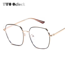 TWO Oclock-gafas cuadradas de Metal para miopía, anteojos con montura óptica, luz azul, para juegos de ordenador, 2021 2024 - compra barato