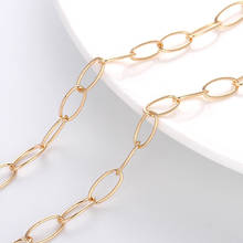Cadena de eslabones ovalada de 1m, eslabones de Metal Rolo ovalados dorados, adecuados para la fabricación de joyas, accesorios de bricolaje 2023 - compra barato