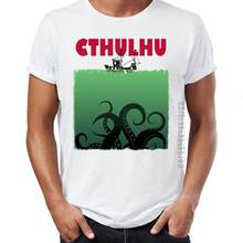 Men's T Shirt Lovecraft Cthulhu Jaw Parody Funny Horror Artsy Awesome Artwork T-shirts Homme Graphic Tops & Tees O-Neck Camiseta 2024 - buy cheap