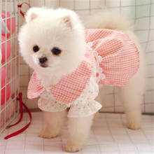 Miflame roupas de verão para cães, vestido de princesa pomerania, roupas para animais de estimação, vestidos ocos para cães pequenos 2024 - compre barato