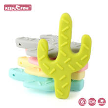 Keep&Grow 1Pcs Bebe Cactus Silicone Teether Nipple Chain Molar Tool Children's Care Toy Bebe Reborn Food Grade Silicone Teething 2024 - buy cheap