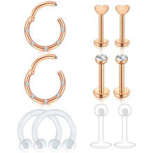 16g de aço inoxidável cartilagem brinco aro hélice brinco tragus piercing com bioflex ferradura anéis tragus retentores do parafuso prisioneiro 2024 - compre barato