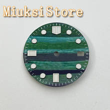 28.5mm green sterile Watch dial luminous mark watch dial fit NH35 movement 2024 - buy cheap