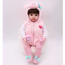 19inch 48cm Reborn Doll Lifelike Silicone Baby Doll Gift Toy Pig Vest Outfit 2024 - buy cheap