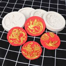 Dragon Phoenix Peony Flower Silicone Mold Resin Casting Jewelry Making Tools N58F 2024 - buy cheap