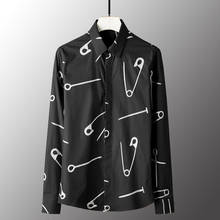 Minglu-camisas de manga larga para hombre, 100% de lujo de algodón con bordado de Pin, talla grande 3XL 4XL 2024 - compra barato