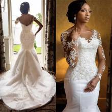 NUOXIFANG 2020 New Arrival Africa Design Beading Handwork Beads vestido de noiva Vintage Mermaid Wedding Dress Backless Gowns 2024 - buy cheap