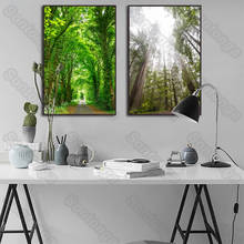 Natural Landscape Oil Painting Forest Canvas Art Poster Nordic Style Art Print Gallery Wall Decoration Picture 2024 - buy cheap