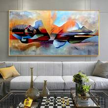 Pintura a óleo abstrata de buda central, tela, posteres e impressões, imagens escandinavo para parede, decoração de sala de estar 2024 - compre barato