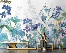 Beibehang-papel tapiz para sala de estar, mural de flores abstractas pintadas a mano, estilo nórdico, para FONDO de TV papel tapiz y sofá 2024 - compra barato