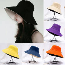 Sombreros de pescador para mujer, sombrero de pescador de doble cara, moda coreana, protector solar de Color caramelo para exteriores, gorra de playa 2024 - compra barato