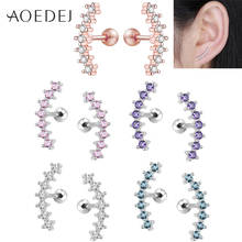 Aoeej-pendientes de cristal de 5 colores para mujer, Piercing Vintage para el cartílago de la oreja, joyería clásica de CZ, pendientes para niña 2024 - compra barato