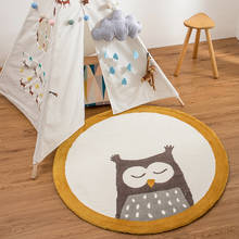 Kid Soft Lovely Owl Round Carpet Rugs Cartoon Animal Bedroom Baby Play Mats Children Crawling Carpet Kids Room Decoration 2024 - buy cheap