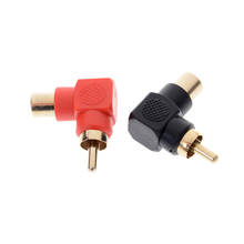 Zlinkj 1 pces 90 graus vermelho/preto rca macho do ângulo direito para adaptadores do telefone fêmea av plug conector 2024 - compre barato