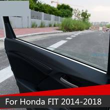 For Honda FIT JAZZ 2014-19 car inside window trim strips glass edge stainless steel decorative bright strip car accessories 2024 - buy cheap